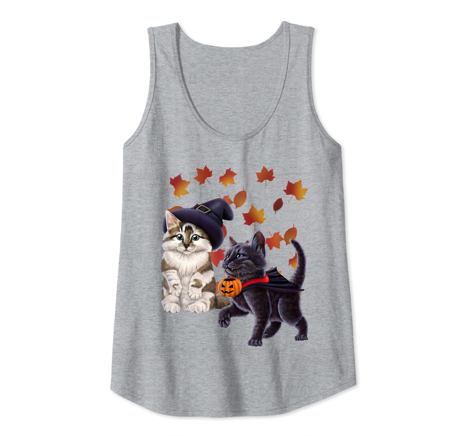 Kittens In Witch And Vampire Costumes. Halloween Cats. Tank Top