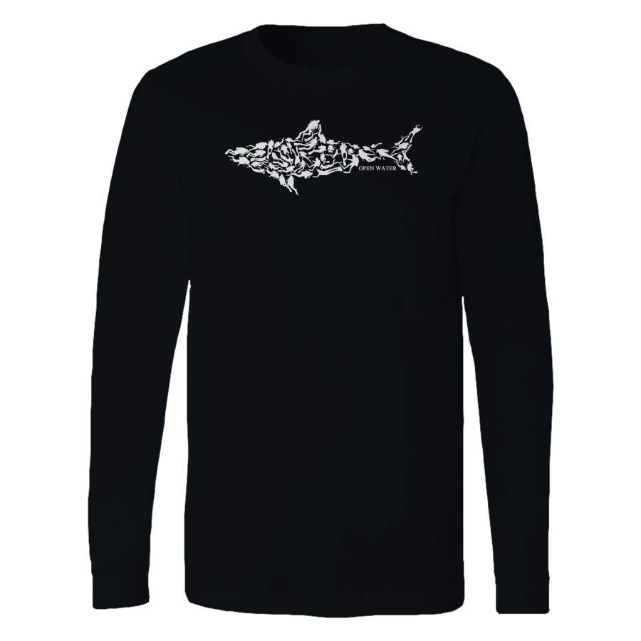 Shark Diving Divers Great White Scuba Funny Long Sleeve T-Shirt Tee