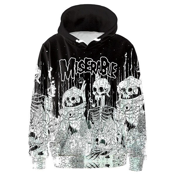 3D Hoodies Skull Hoodie Miserable Skull Head Halloween