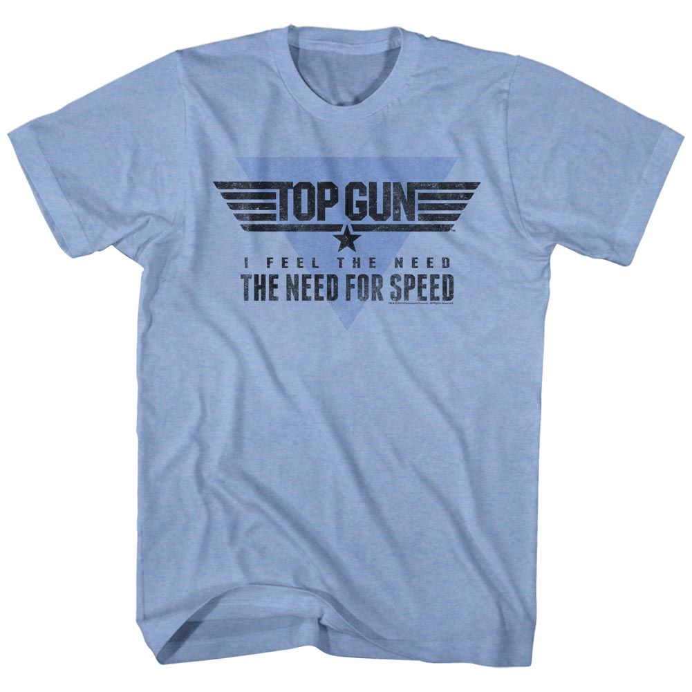 Top Gun-Speed Yeah-Light Blue Heather Adult S/S Tshirt