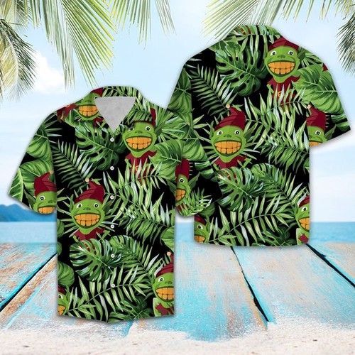 Grinch Green Tropical Hawaii Graphic Print Short Sleeve Hawaii Casual Shirt Ha105928