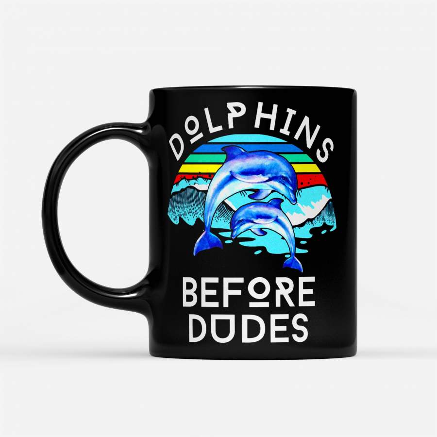 Dolphins Before Dudes – Black Mug