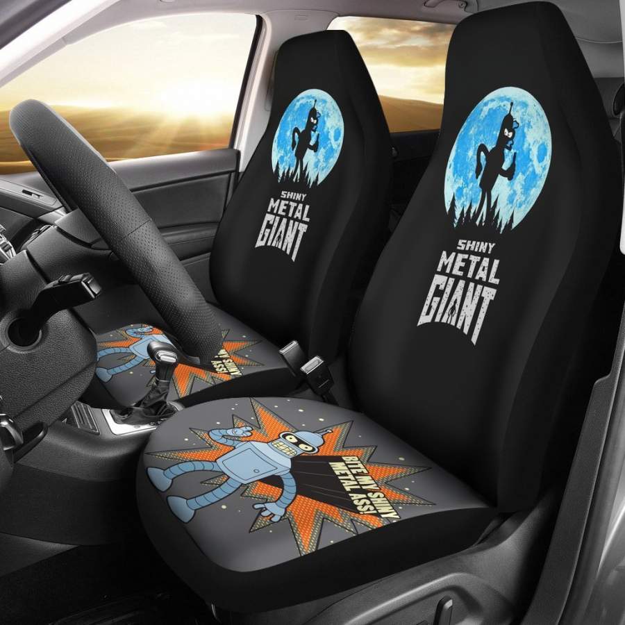 Shiny Metal Giant Bender Futurama Car Seat Covers - Dodge Hellcat Shirt