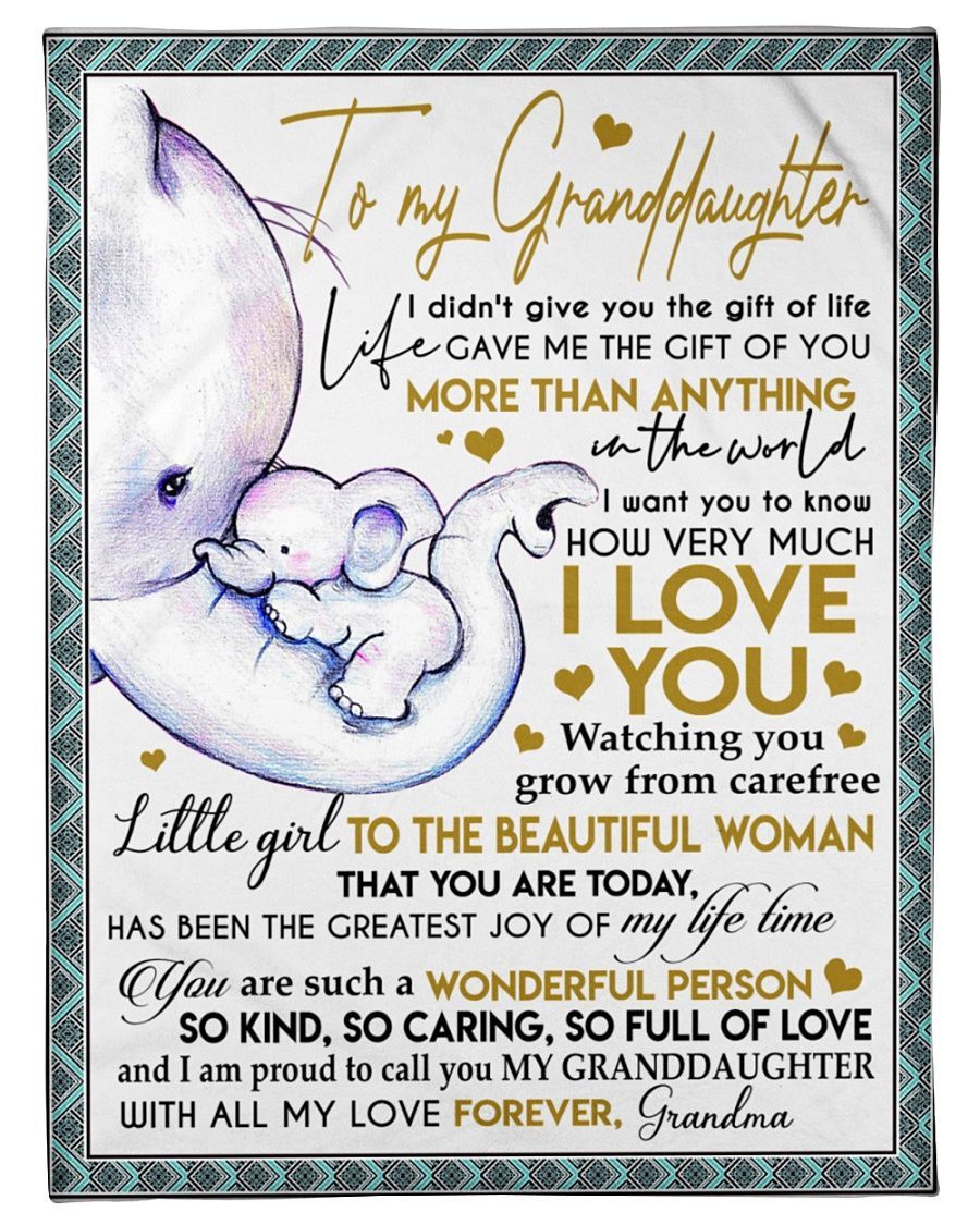 To My Granddaughter Proud To Call You My Granddaughter Adorable Elephants Blanket