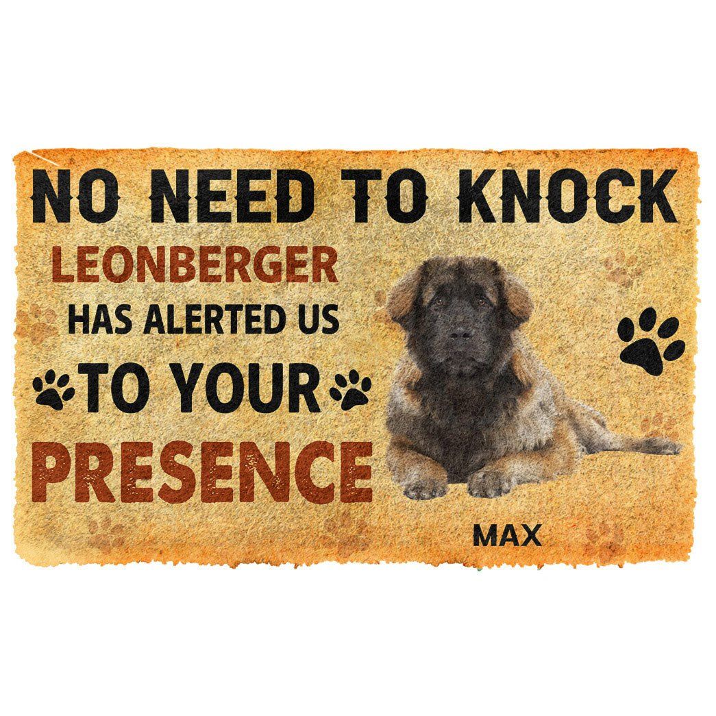 Gearhuman 3D No Need To Knock Leonberger Dog Custom Name Doormat