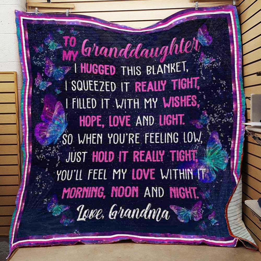 To My Granddaughter Blanket, You’Ll Fell My Love Within It Morning, Moon And Night.Gift For Granddaughter Family Home Decor Bedding Couch Sofa Soft And Comfy Cozy