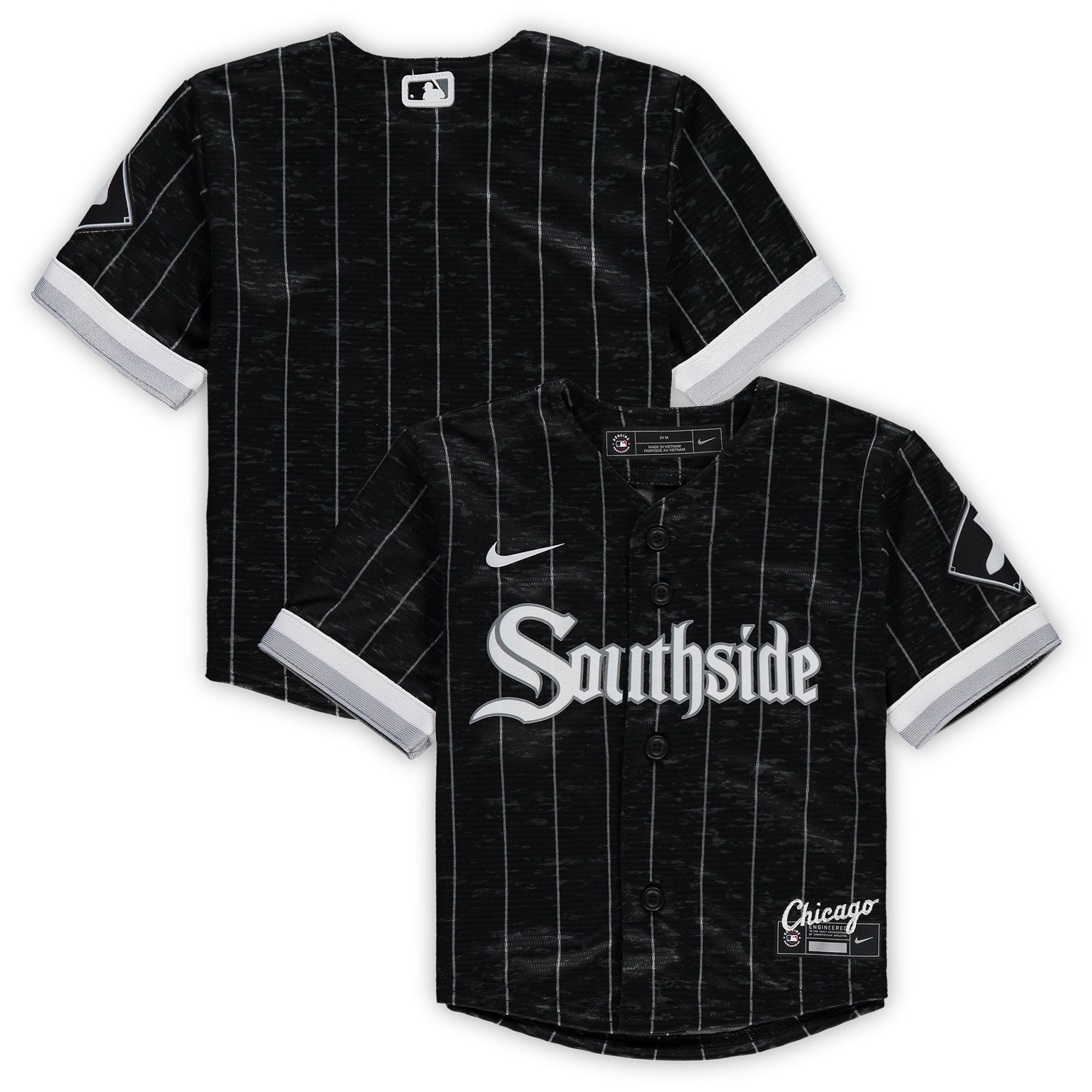 Chicago White Sox Infant 2021 MLB City Connect Replica Jersey – Black/gray