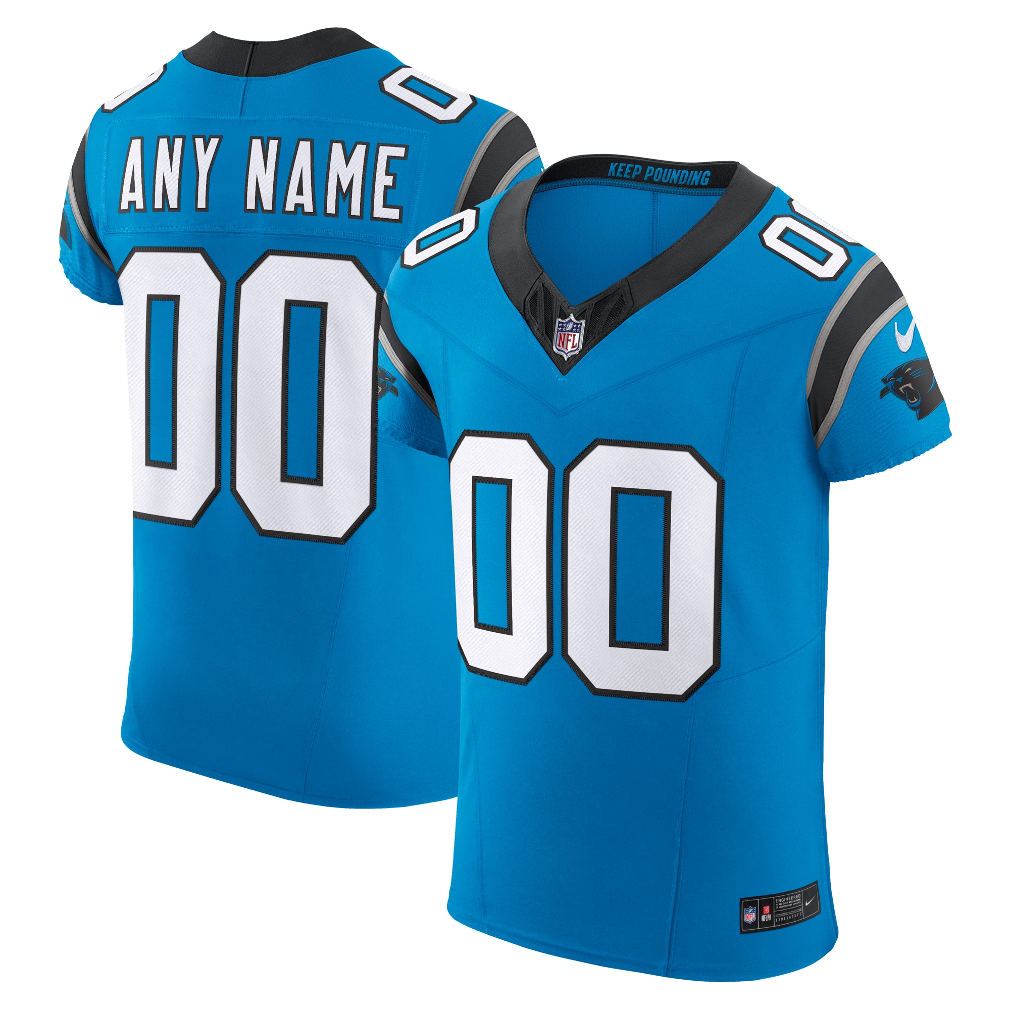 Men’s Carolina Panthers Blue Vapor F.U.S.E. Elite Custom Jersey