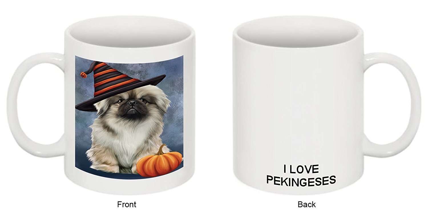 Christmas Happy Holidays Pekingese Puppy Wearing Witch Hat Mug Cmg0661