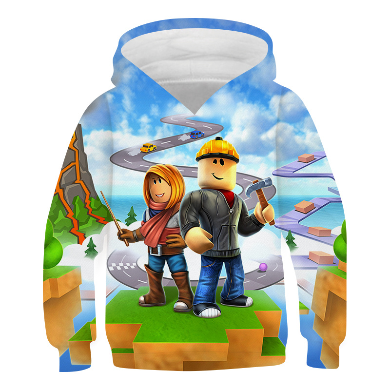 1-14 Years Old Kids Robloxing Hoodie Creative Design Children’s Clothes Autumn Baby Sweater Printed Girls Pullover Boys Long T alx