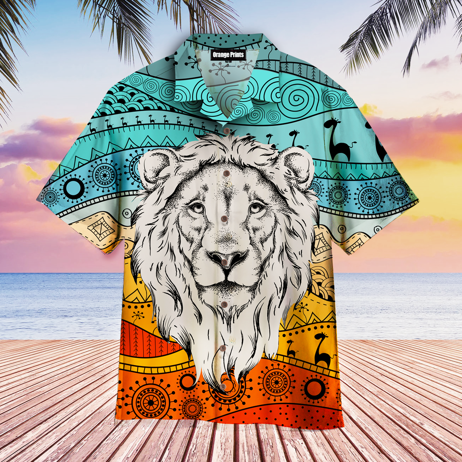 Ethnic Head Of Lion On African Aloha Hawaii Shirts For Men Women Ha111269