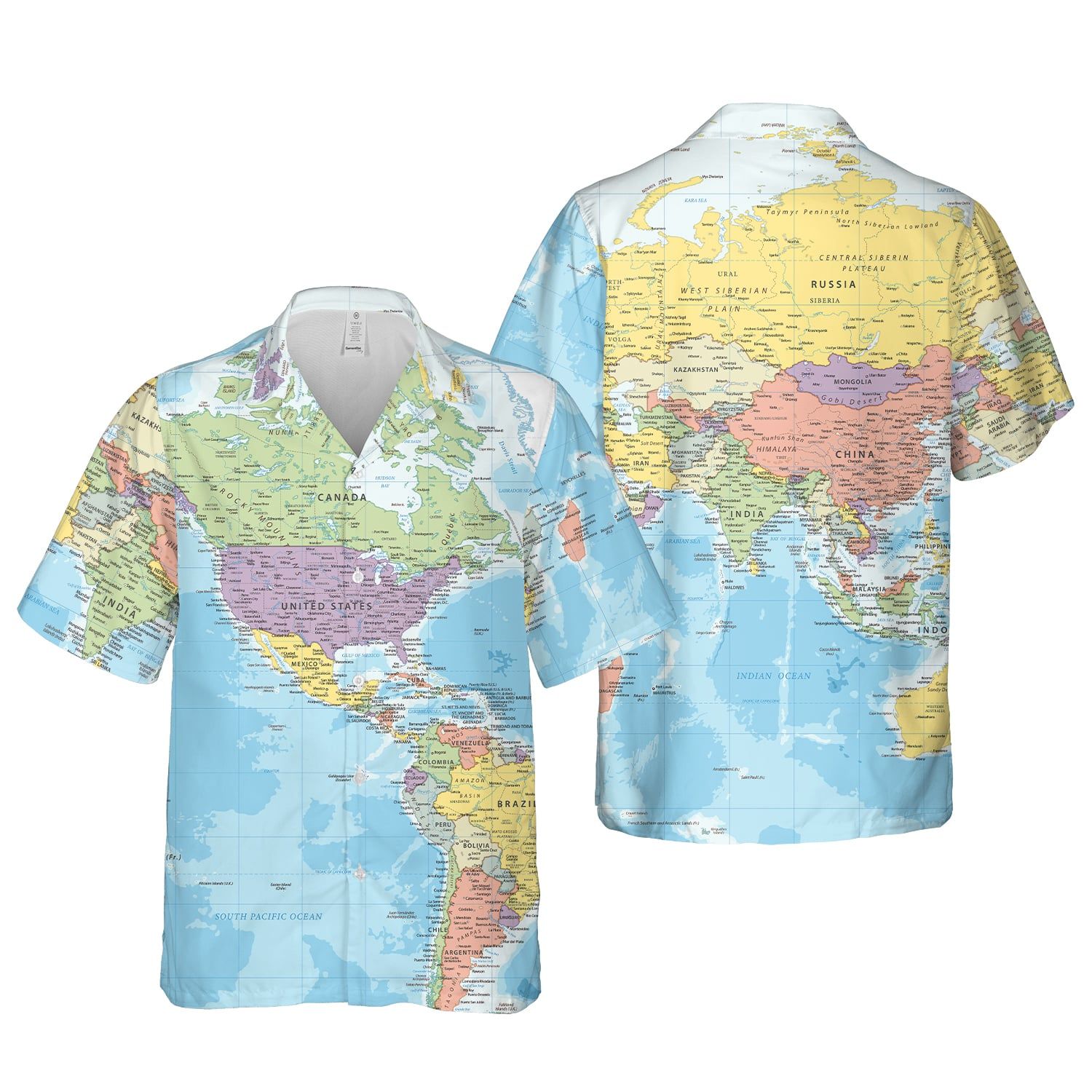 World Map Full Print Hawaii Shirt Ha85393