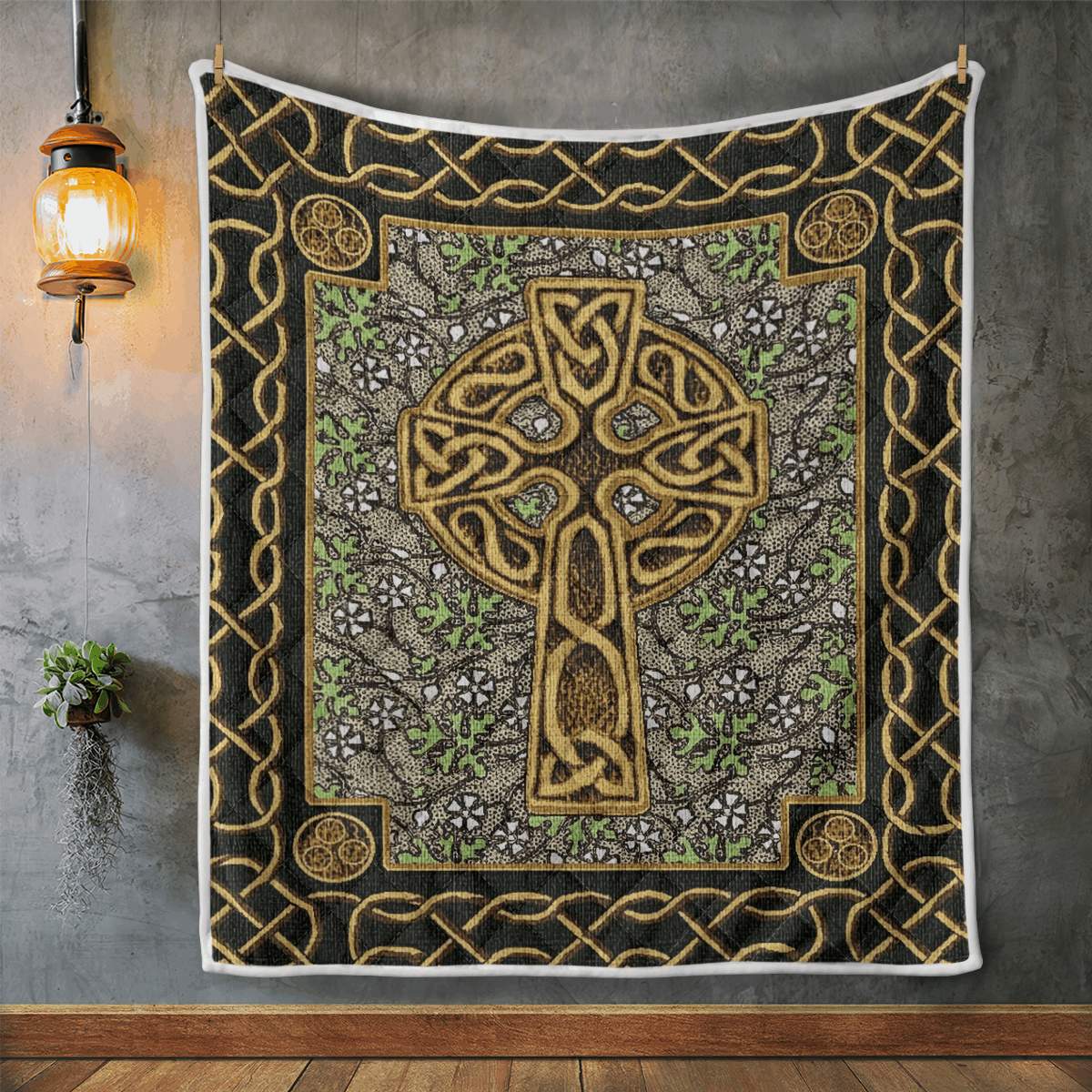 Muirhead Crest Premium Blanket - Black Celtic Cross Style