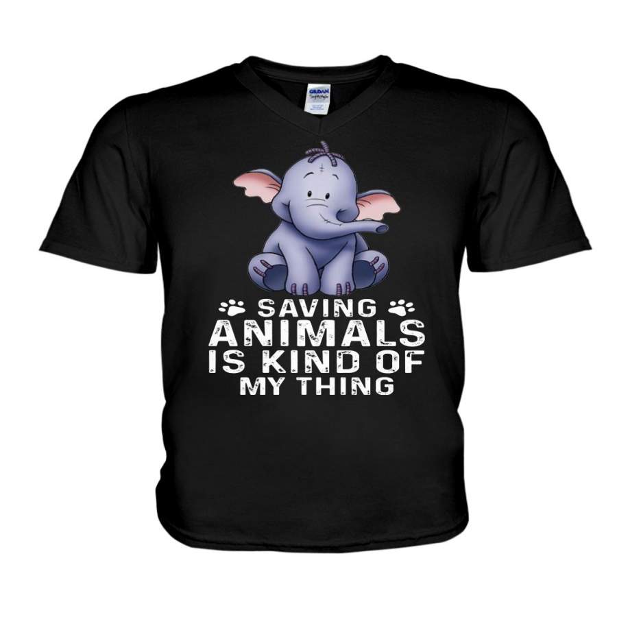 Saving Animals Is Kind Of My Thing Custom Design Guys V-Neck