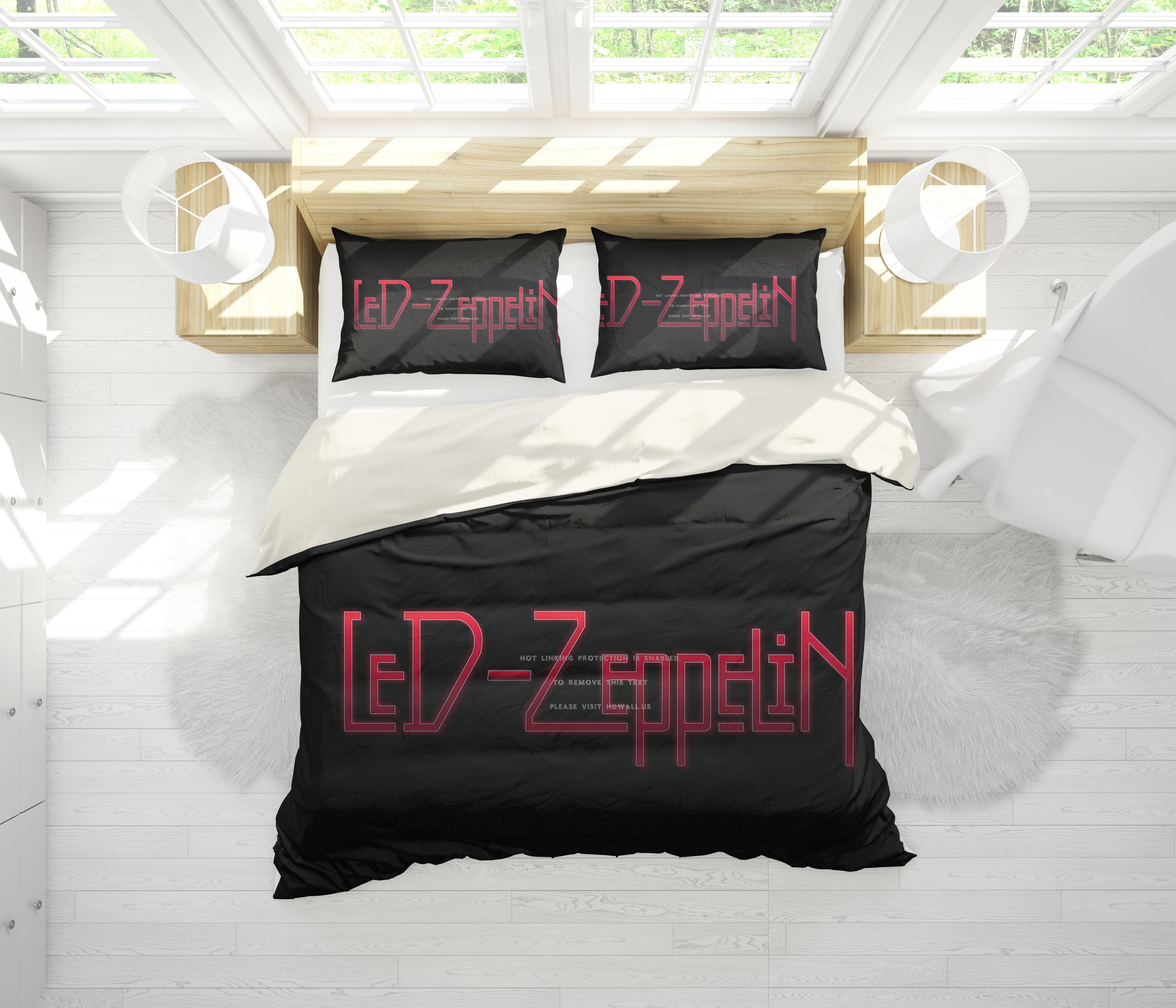 3D Band Led Zeppelin Quilt Cover Set Bedding Set Pillowcases 180