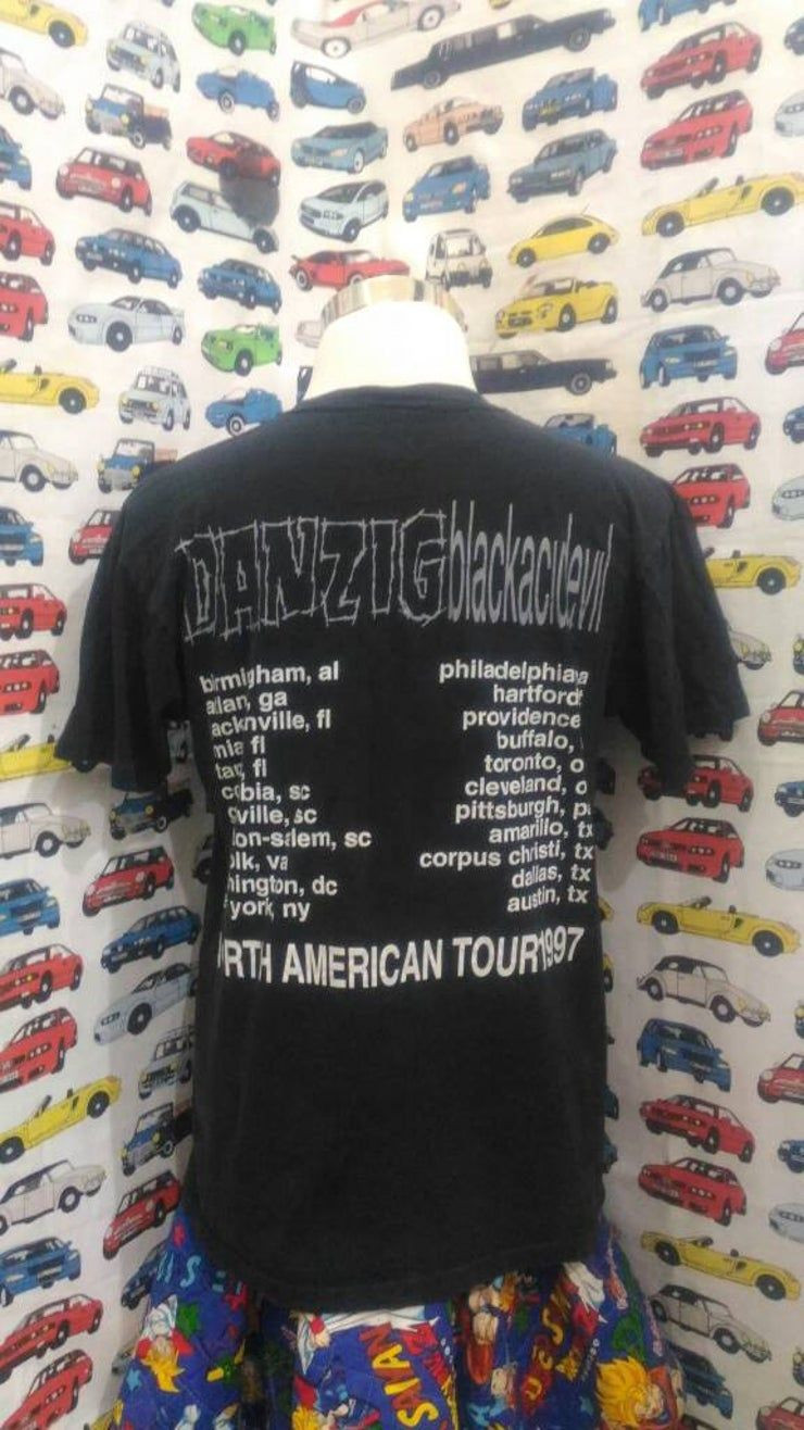 Vintage Des Ann Es 90 Couleur De Danzig Blackacidevil North American Tour Consert Shirt