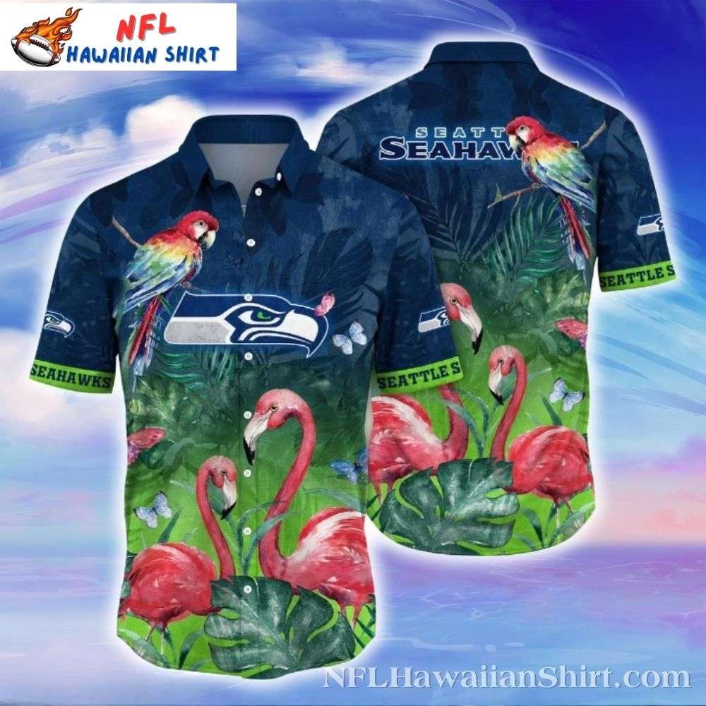 Flamingo Flock Seattle Seahawks Hawaiian Shirt  Tropical Flair Design