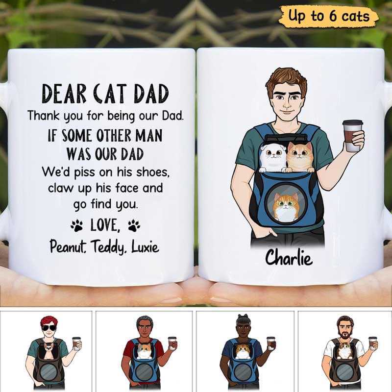 Thank You Cat Dad Backpack Personalized Mug