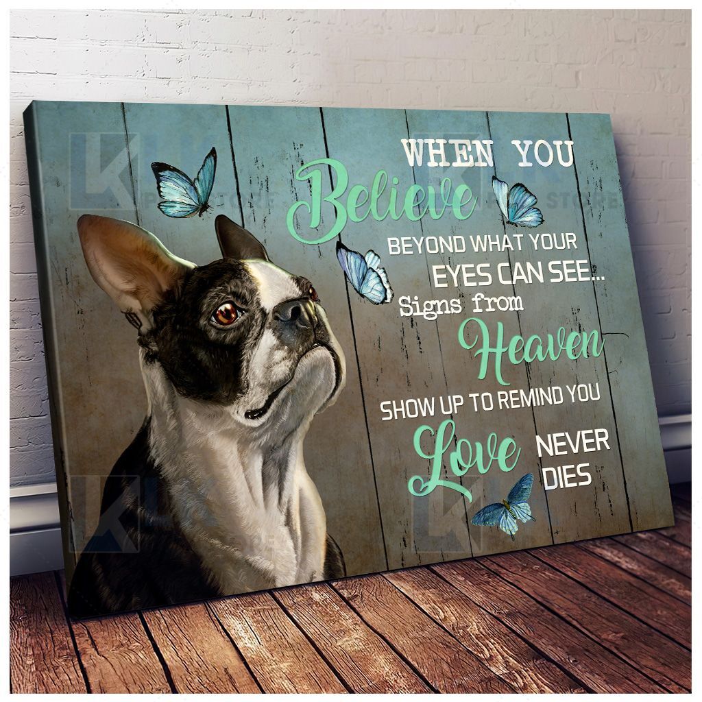 BOSTON TERRIER – CANVAS | Framed, Best Gift, Pet Lover, Housewarming, Wall Art Print, Home Decor