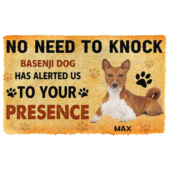 Waybackapparel No Need To Knock Basenji Dog Custom Name 3D Doormat