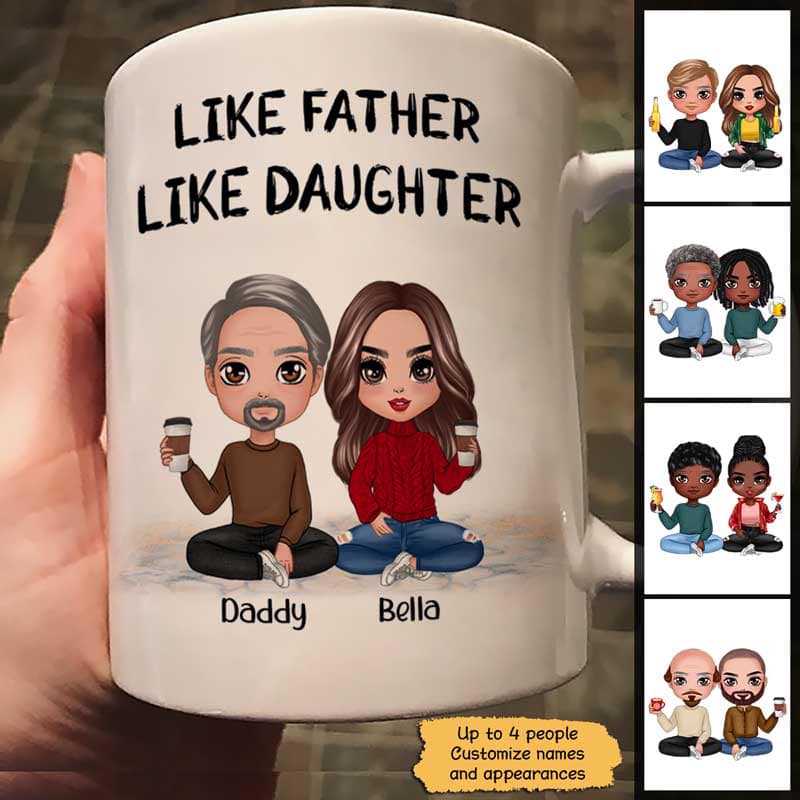 Doll Father And Daughters Sons Personalized Mug