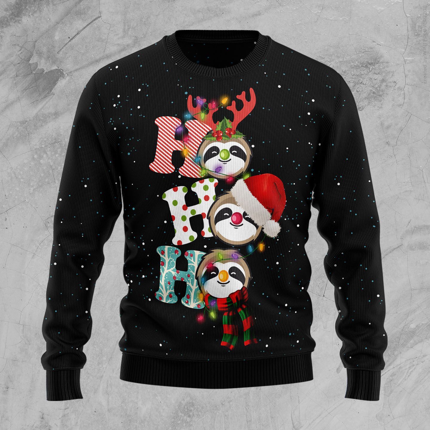 Sloth Ho Ho Ho Christmas Ugly Sweater