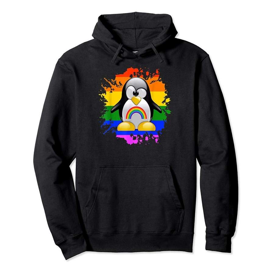 LGBT Penguin Gay Pride CSD Coming Out Rainbow Lesbian LoveHoodie Premium Tee