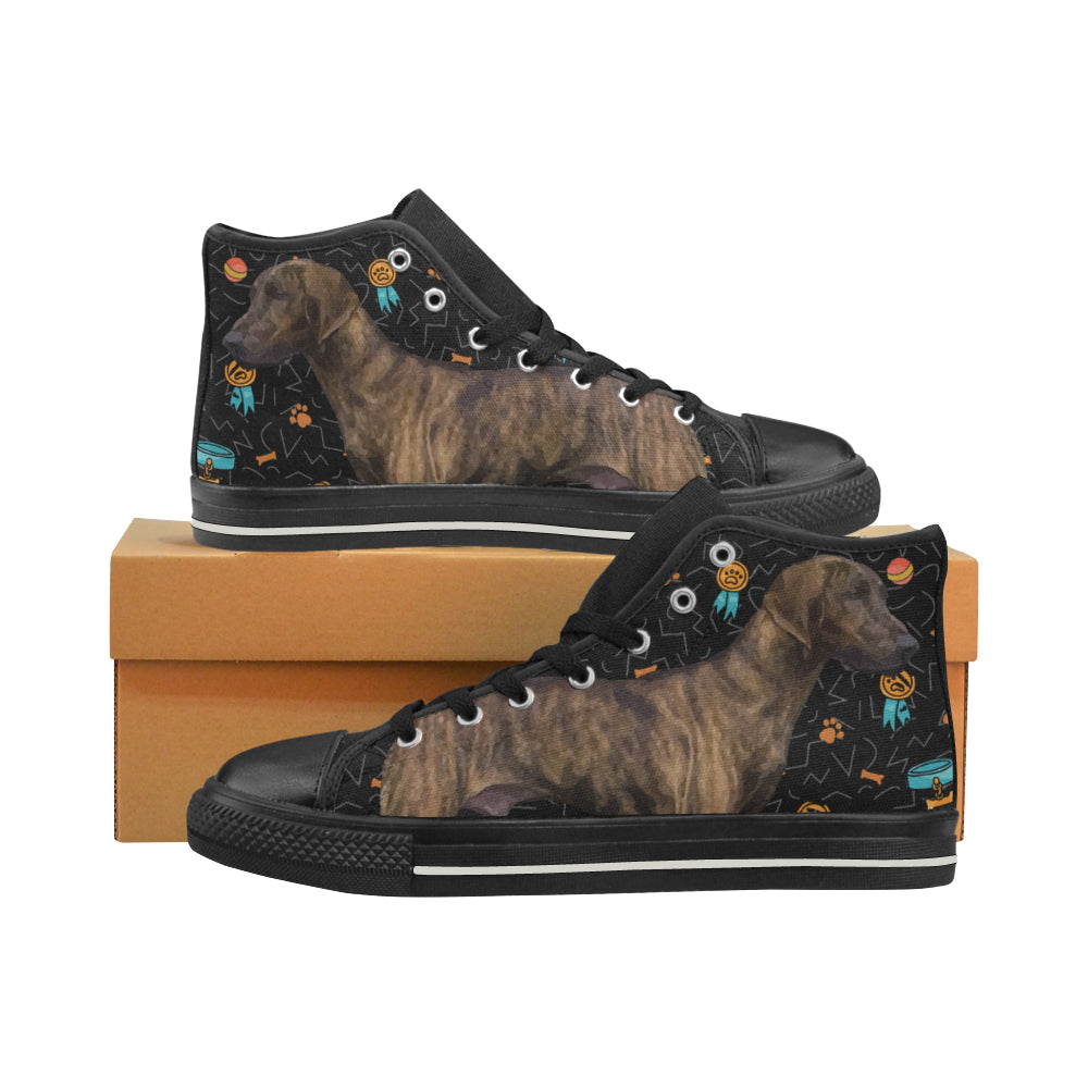 Plott Hound Dog Black Men’s Classic High Top Canvas Shoes