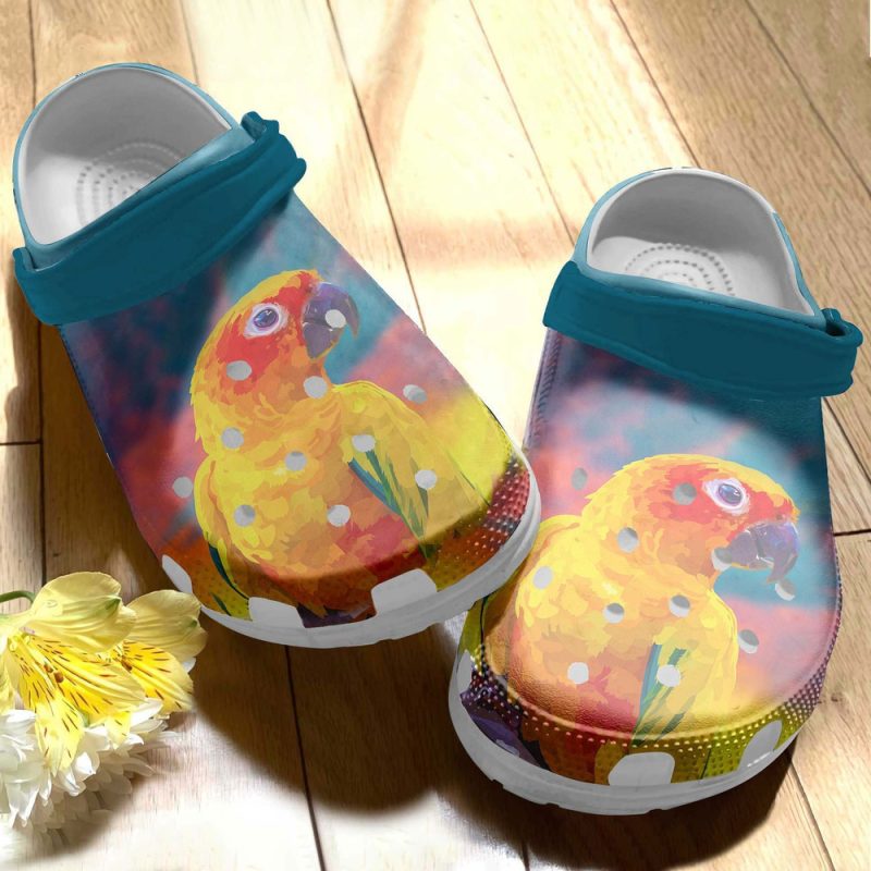 Birds Parrot Colorful Gift For Lover Rubber clog Shoes Comfy Footwear