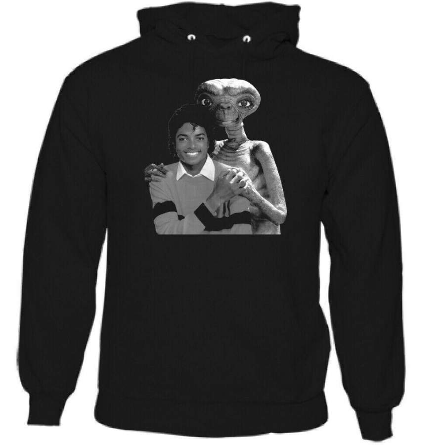 With Michael Jackson Mens Retro 80’s Hoodie ET Alien Movie Film Top MJ Tee