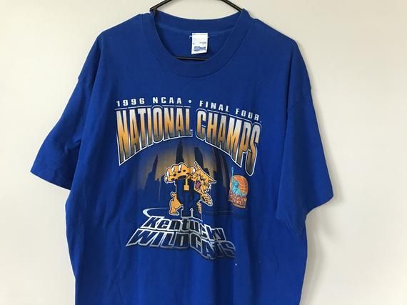 Vintage 90S 1996 Kentucky Wildcats Shirt Basketball National Champions Final Four Shirt