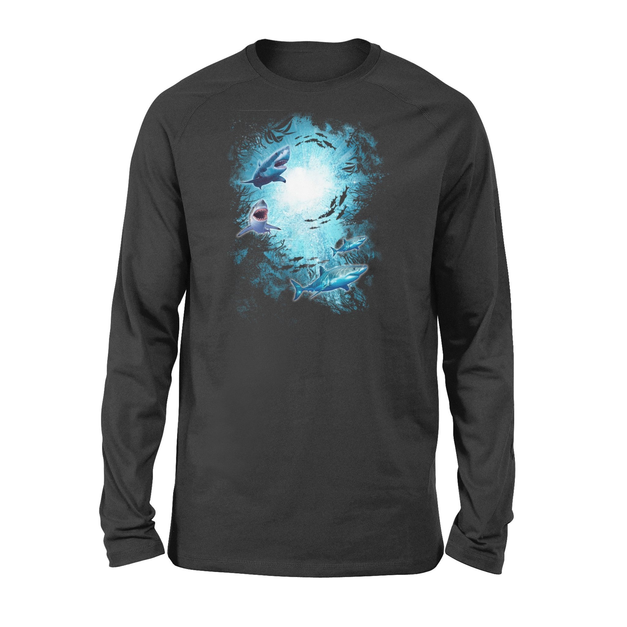 shark in the deep ocean premium long sleeve 623