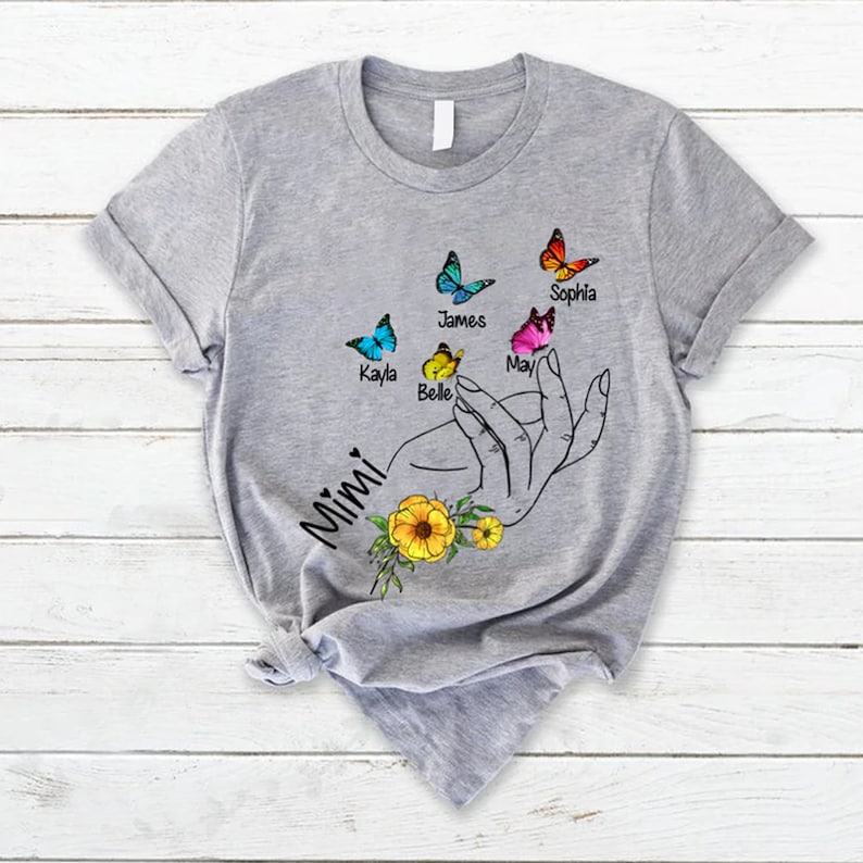 Beautiful Grandma Hand Shirt, Personalized Kids Name, Grandma Shirt, Mom Shirt, Mothers Day Shirt,Custom Mom Shirt Custom Grandma Shirt