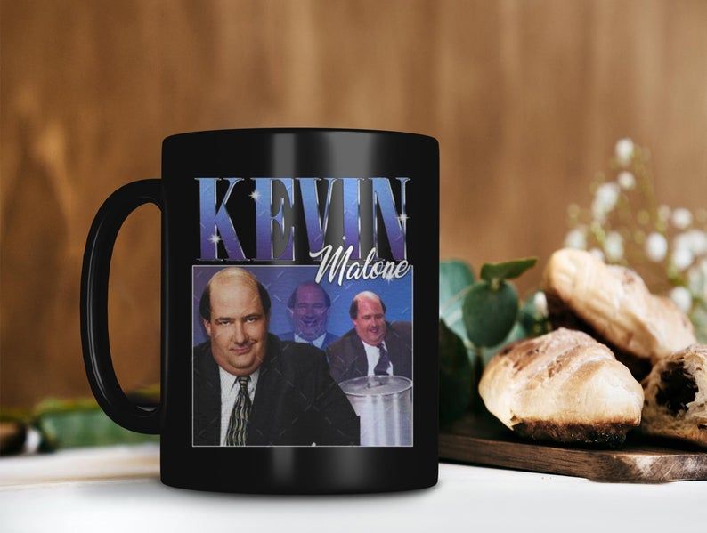 Black Mug Kevin Malone Mug Brian Baumgartner Mug The Office TV Show Mug Retro Vintage Mug Premium Sublime Ceramic Coffee Mug H99