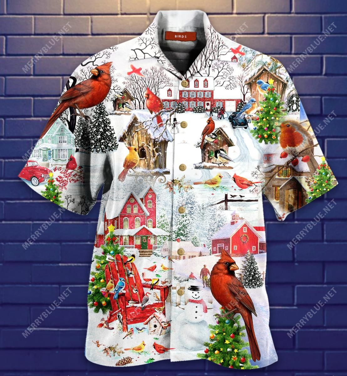 Amazing Christmas Birds Aloha Hawaiian Shirt Colorful Short Sleeve Summer Beach Casual Shirt For Men And Women