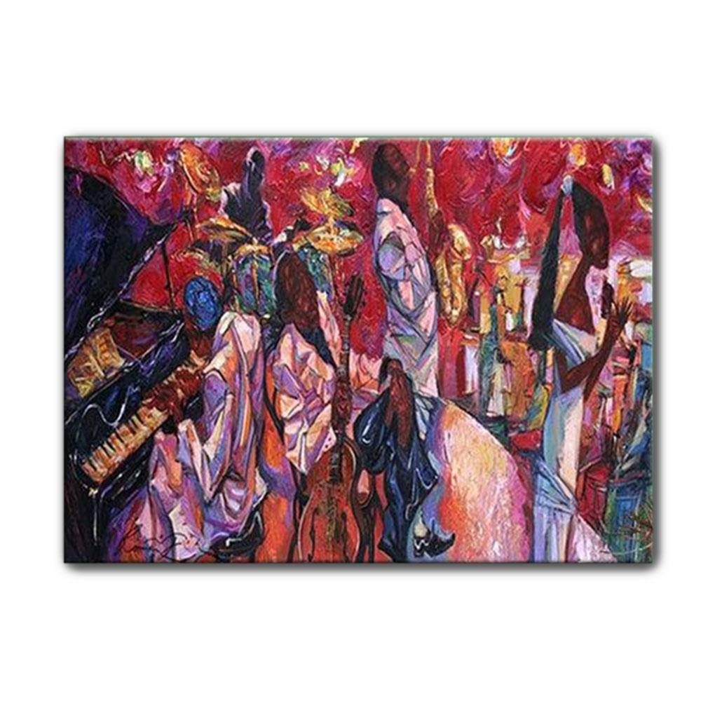 Poster Canvas Abstract African Jazz Art Dancing People Jazz Poster Print, Gift For Jazz Lovers, Jazz Poster Wall Decor, Poster Gift Decor Home Decor Wall Art Visual Art