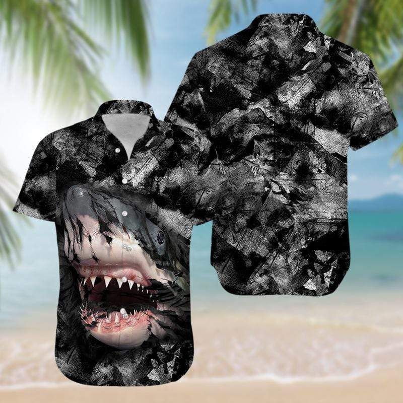 Hawaii Aloha Shirts Shark In Darkness Ha54849