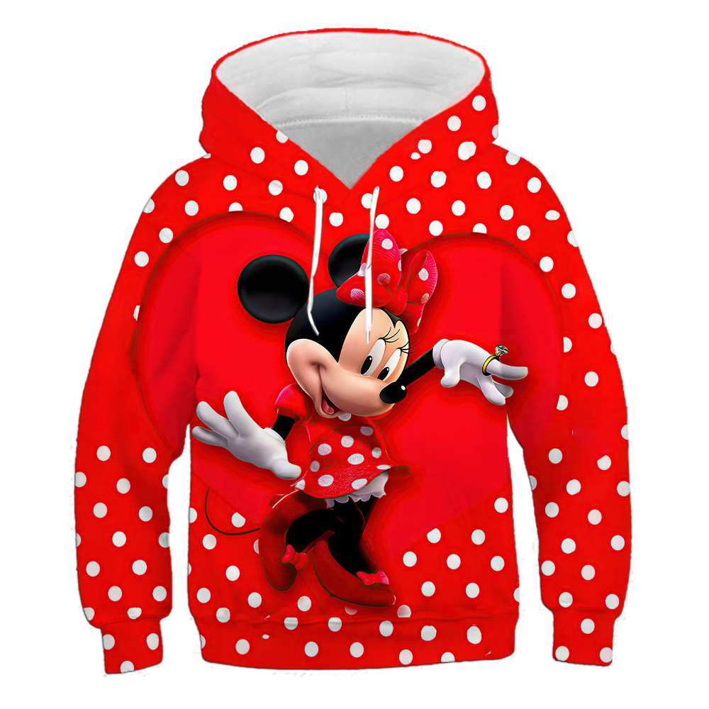 Children’s clothing sweater cartoon casual Disney new printing Mickey Minnie casual street style sweatshirt girls 1-12 years old alx