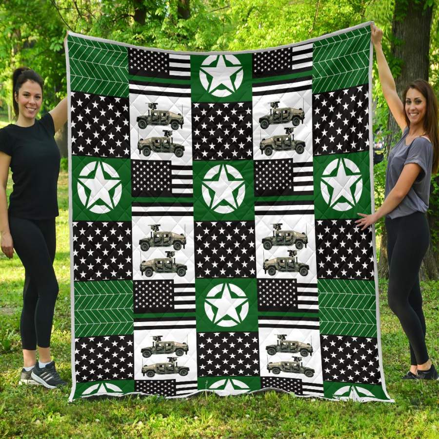 US Army Art Quilt Custom Handmade Blanket