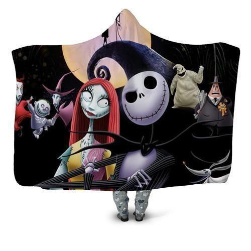 Black Nightmare Before X-Mas Hooded Blanket Christmas Decoration Ideas