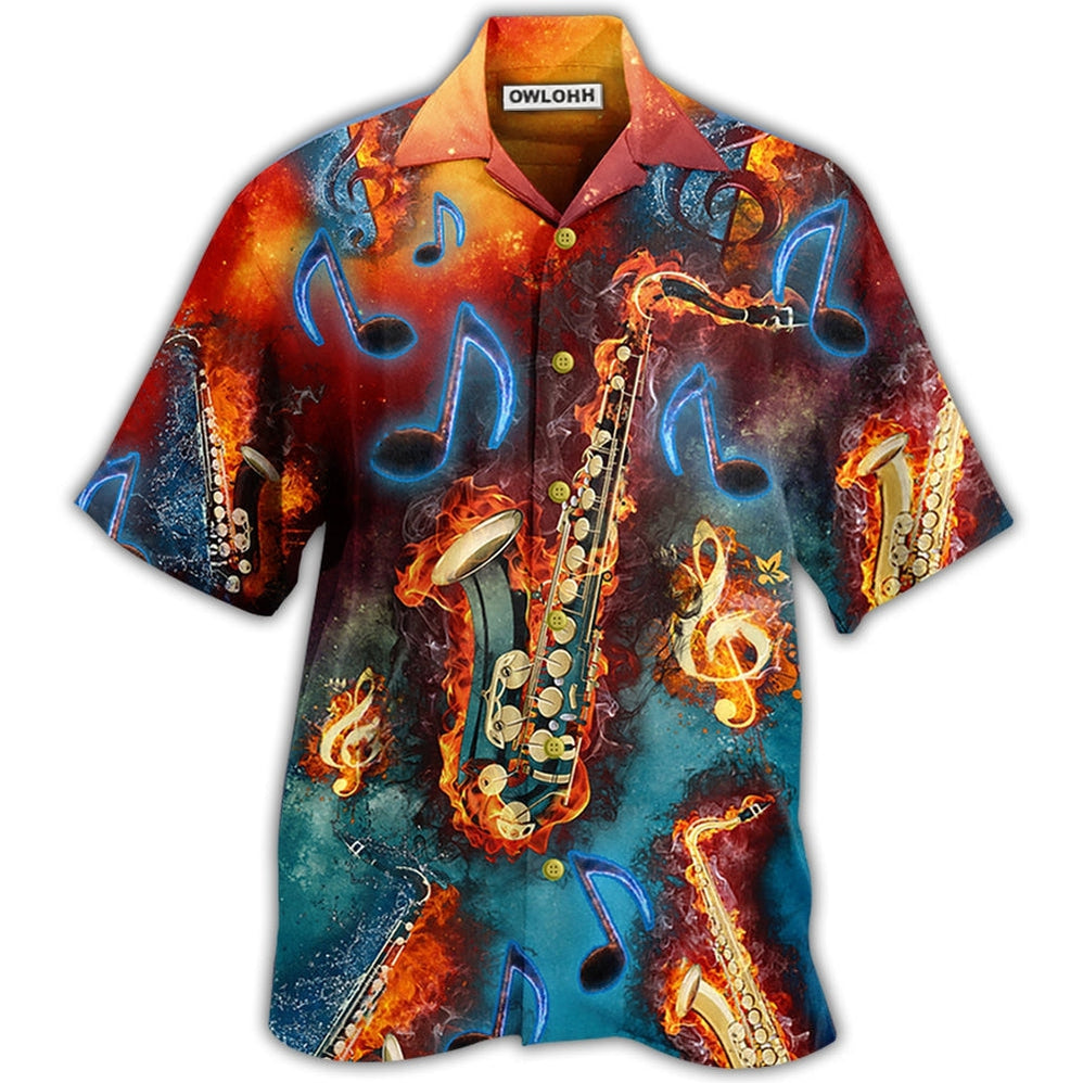 Saxophone Music Love It Red Black Blue Hawaii Shirt Ha62850