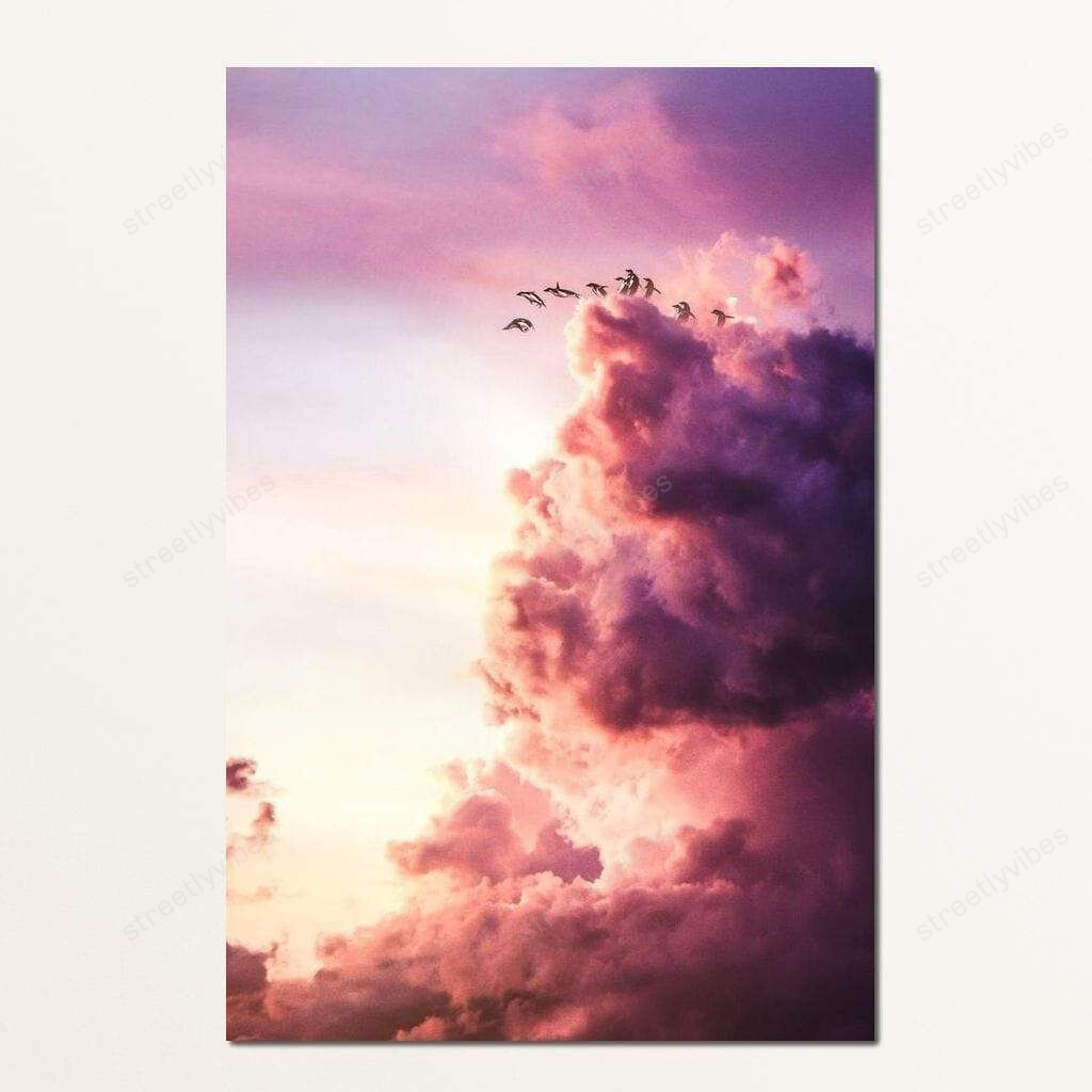 Penguins Jumping Off Cloud – Alexgraphex Canvas