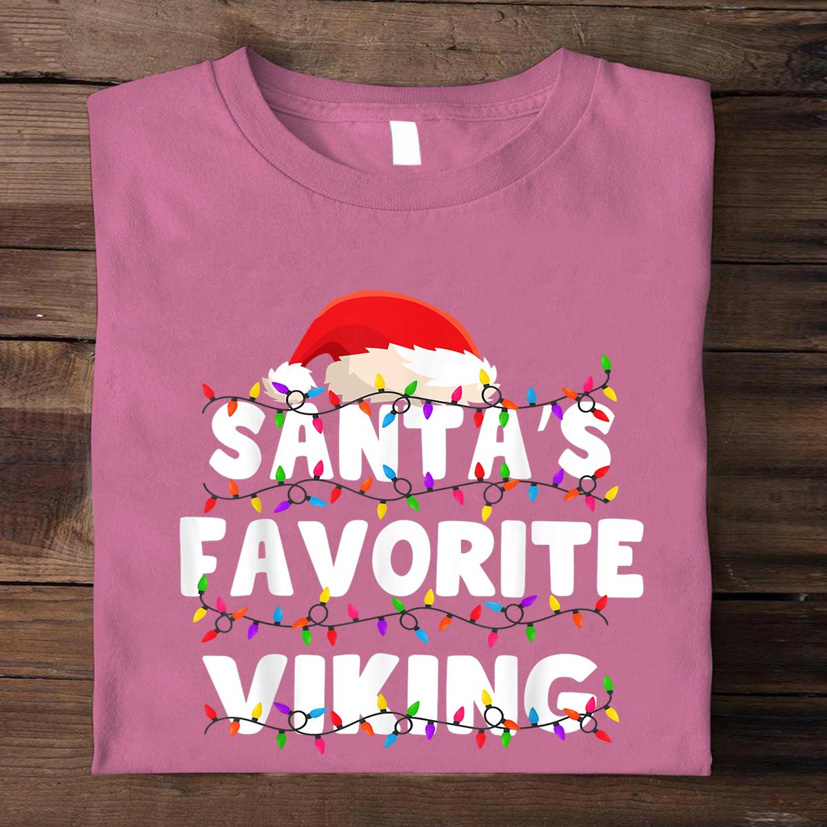 Christmas Viking Santa’s Favorite Funny Gift Xmas T Shirt