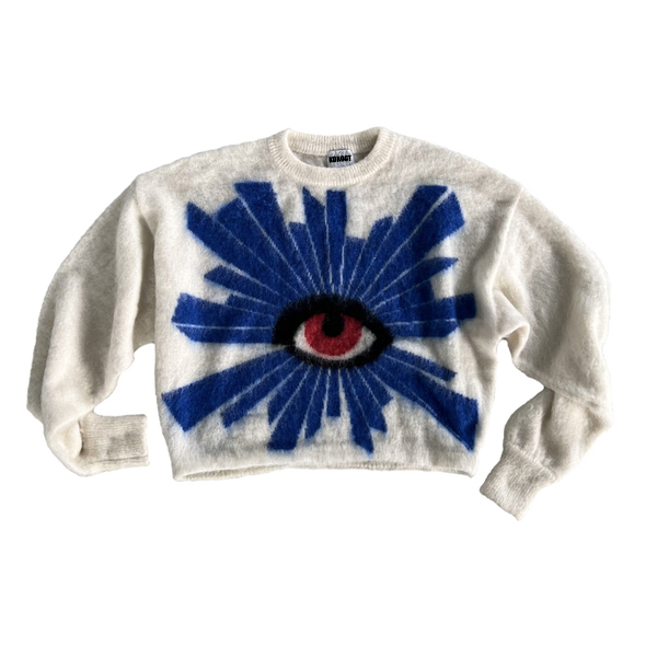 Vintage Knitted Sweater Unisex American Hot Sweater Men Women Harajuku eye graphic Retro Cotton couple Pullover alx