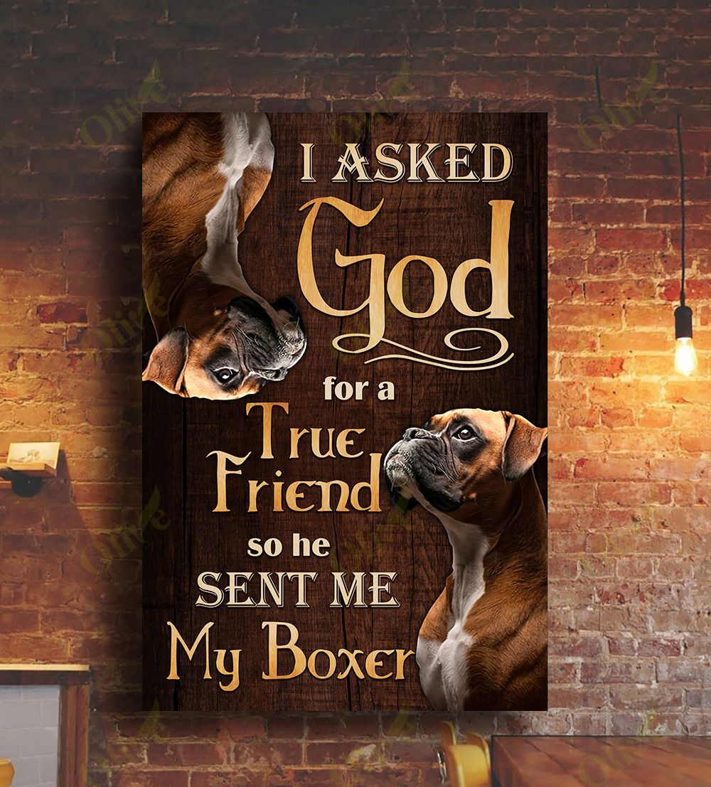 Boxer – God Sent Me My Boxer Canvas Wall Art Home Decor