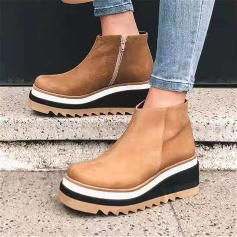 New Winter Wedges Boots Comfortable Ankle Boots Shoes