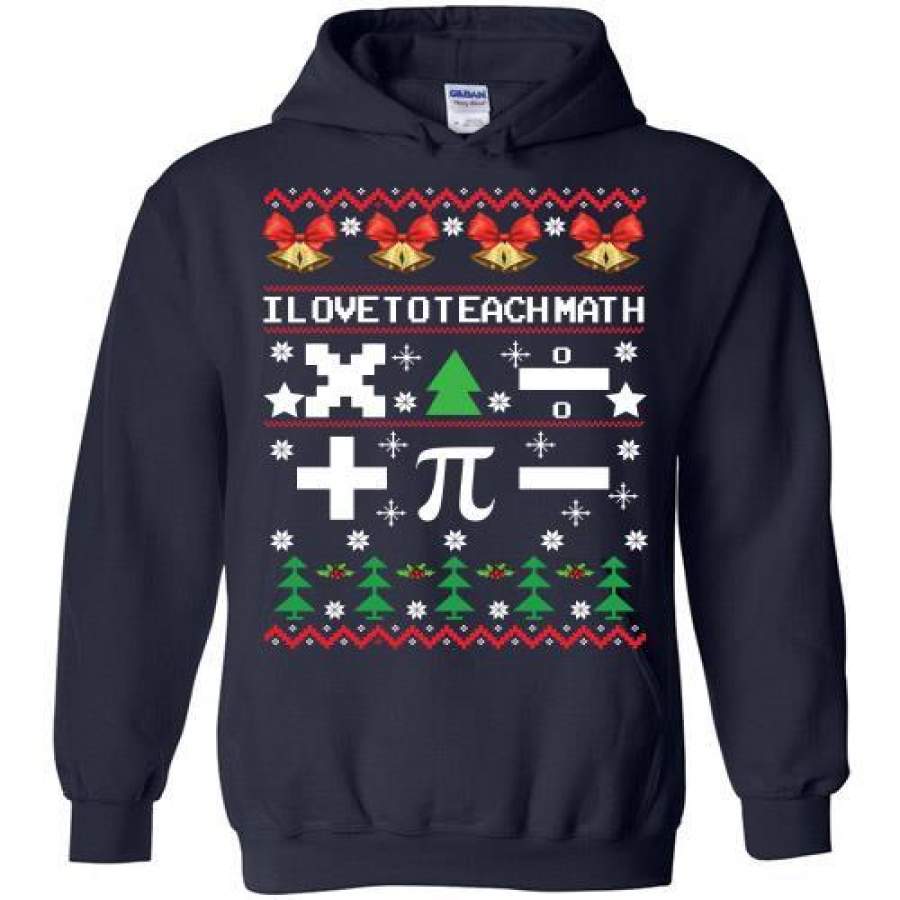 I Love To Teach Math Christmas Hoodie