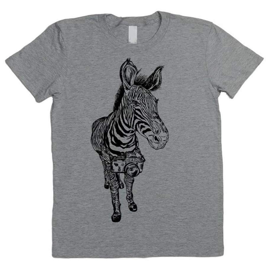 Graphic Tees For Women – Funny Shirts For Women – Zebra Tshirt – Fashion Tshirt For Woman – Gift For Photographer – Animal Tee – Hipster Tee