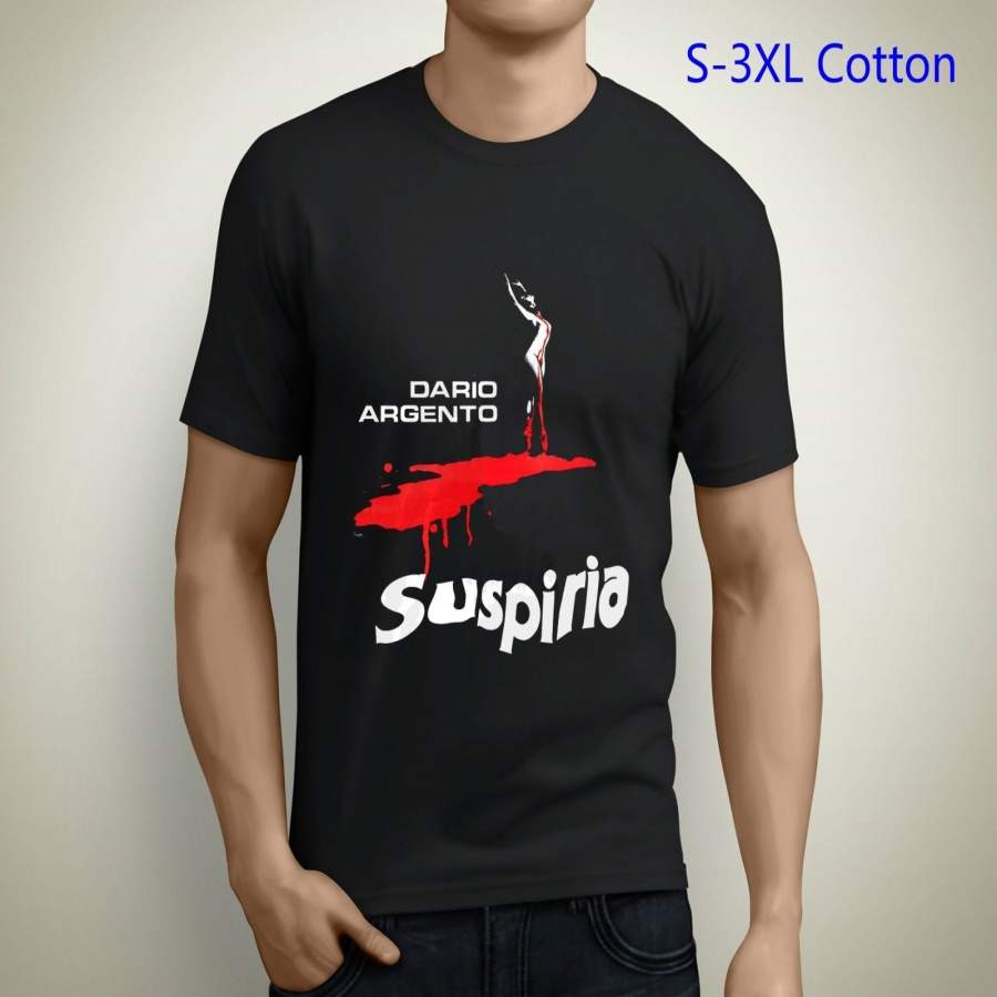 Suspiria Dario Argento Vintage Movies Horror Men’S T-Shirt Fashion Black Cotton Tees