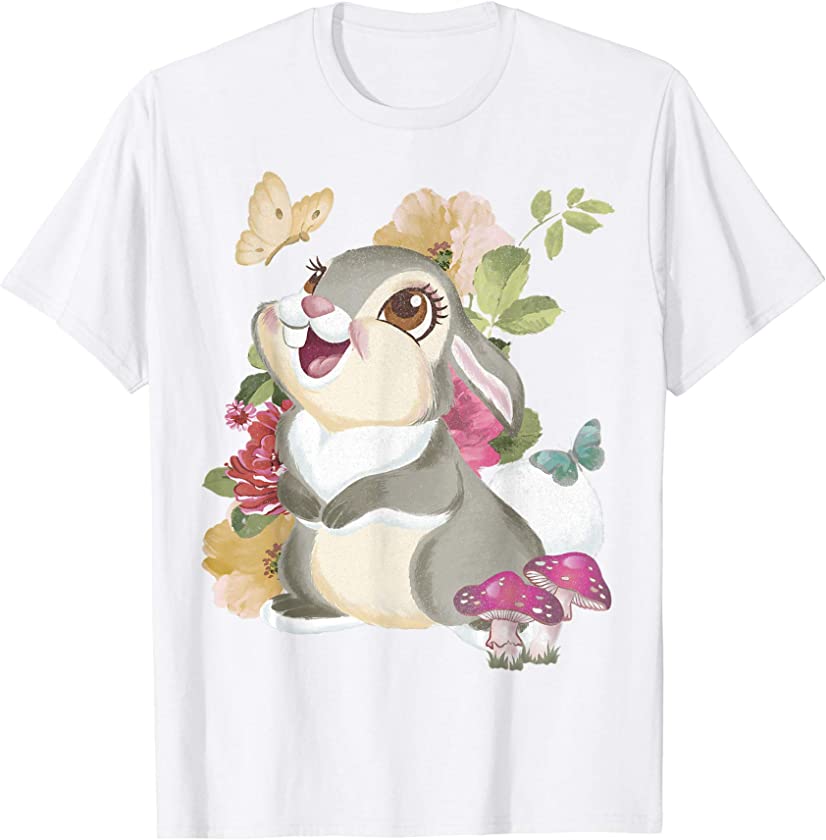 Bambi Thumper Vintage Floral Portrait T-Shirt